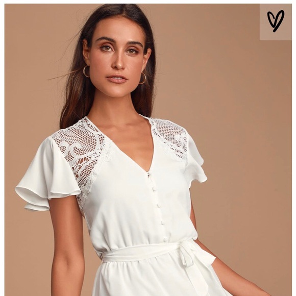 BB Dakota White Crochet Skater Dress - NEVER WORN - Picture 1 of 3